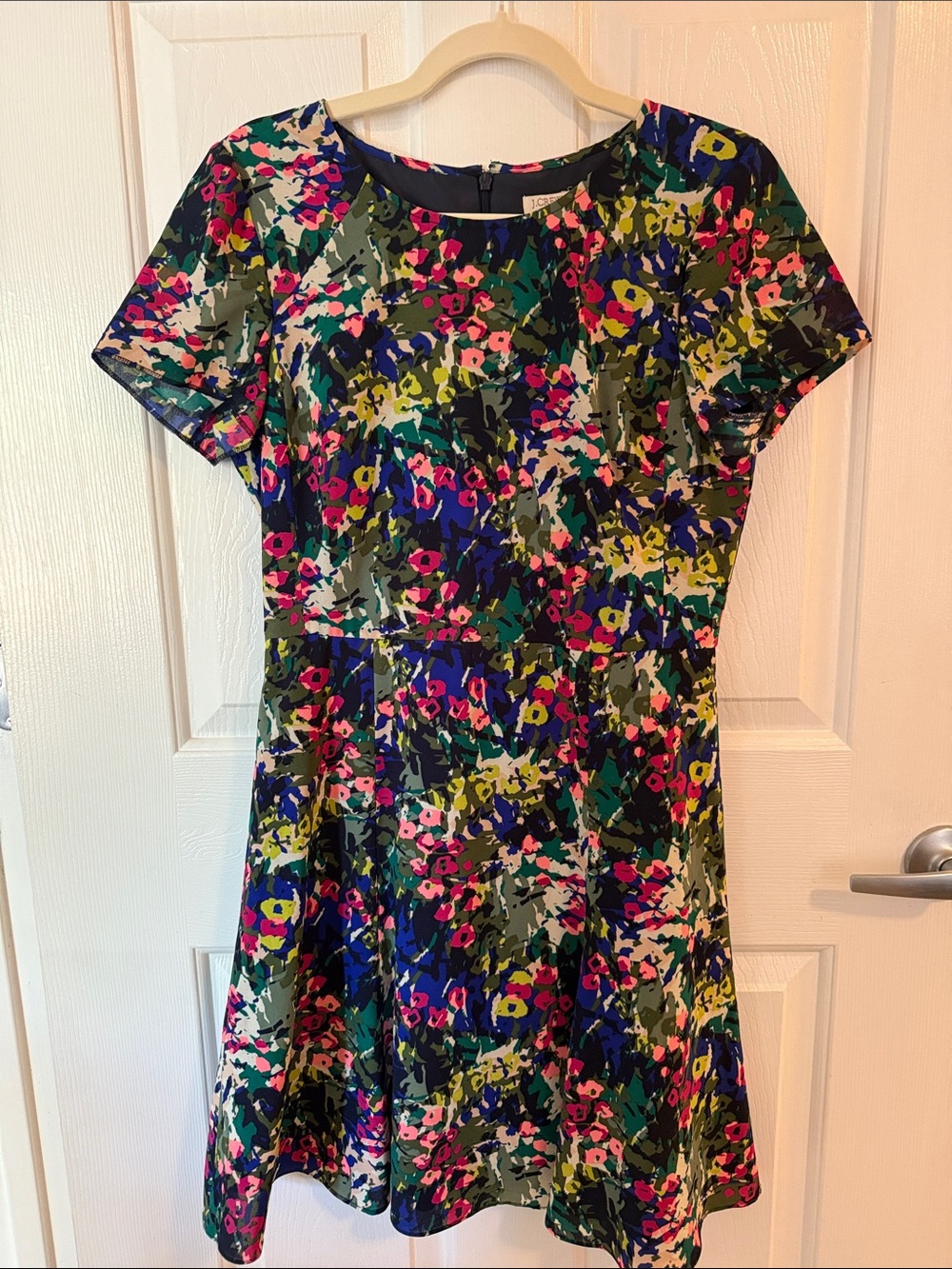 JCrew Floral Fit-and-Flare Dress in Multicolor